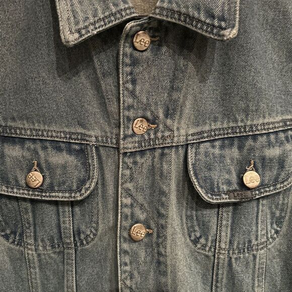 Vintage Lee Denim Union Made USA Denim Jacket Blue Mens Size Small 90s - Picture 2 of 9